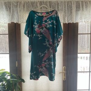 Floral Teal Kimono Nightgown